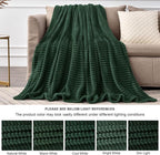 BEDELITE 3D Ribbed Emerald Green Fleece Throw Blanket - Image 6