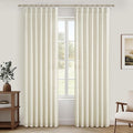 PleatedDrapes 86 Inch Cream Beige Thick Natural Linen Curtains by PleatedDrapes