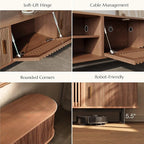 POVISON Fully-Assembled Mid Century Modern TV Stand - Image 4