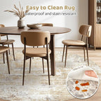 LOONGRUG Round Rug 7x7 Washable Large Neutral Modern Abstract Area Rugs | Soft - Image 4