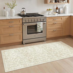 Soalmost Runner Rug 2x6 Washable Kitchen Hallway Runners Beige/Brown | Non-Slip - Image 3