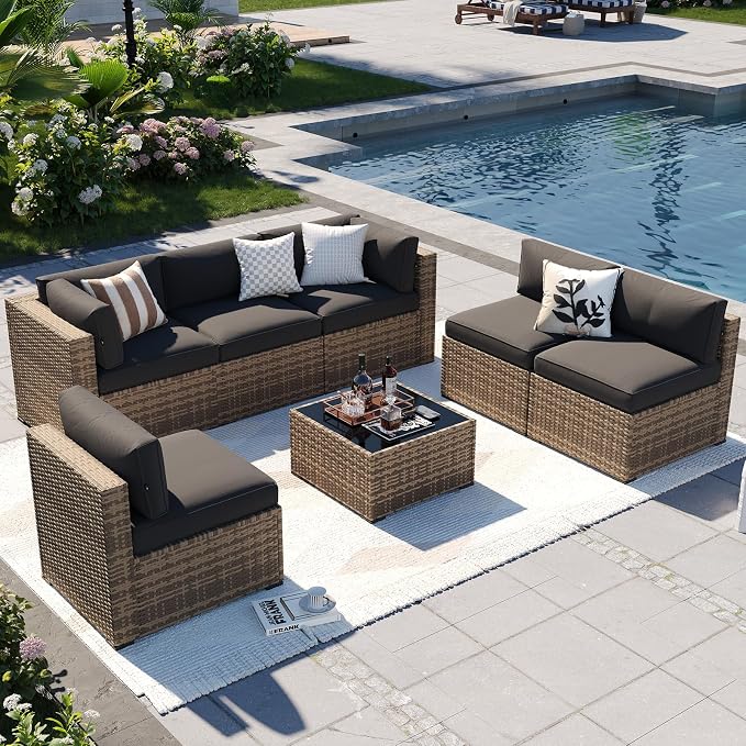 Aoxun Patio Furniture Sets, 7-Piece Outdoor Furniture by Aoxun