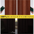 NICETOWN 100% Blackout Farmhouse Curtains 95" Length - Image 3