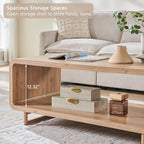 IFGET 48" Modern Coffee Table, 2-Tier Minimalist Center Table - Image 5