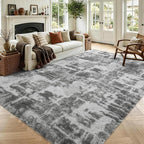 Noahas 6x9 Large Grey Fluffy Soft Area Rug Non-Slip by ModernHomeDecor