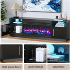 PRETZI Fireplace TV Stand with 36" Fireplace Up to 80" TVs, Remote Control - Image 6