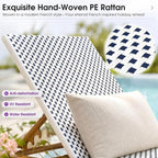 PURPLE LEAF Patio Chaise Lounge French Outdoor Lounger 1 Piece Matte Teak Grain - Image 3