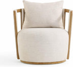 First of a Kind Swivel Chair in Cream Linen - Image 3