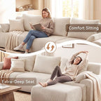 GRUSIGN 118'' Sectional Boneless Oversize Modular Couches, Curved Cloud - Image 4
