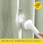 NICETOWN Sage Green Short Kitchen Linen Blackout Curtains 45 inches Length - Image 7