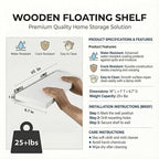 SAUMONIERES Floating Shelves Wall Shelf Solid Wood - Image 3
