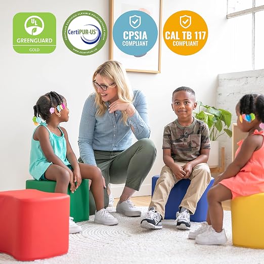 ECR4Kids SoftZone Toddler Modular Stool Set, Flexible Seating - Image 6
