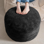 HIGOGOGO Round Stuffed Pouf Ottoman, Corduroy Poufs by HIGOGOGO