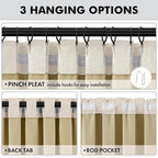 MIULEE 100% Blackout Linen Curtains 42 x 63 Inch Cream Beige 2 Panels | Thermal - Image 5