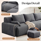 GRUSIGN 118'' Sectional Boneless Oversize Modular Couches, Curved Cloud - Image 6