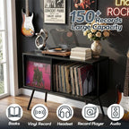 Faesun Flip Top Record Player Stand, Large Turntable Stand Holds up to 150+ - Image 4