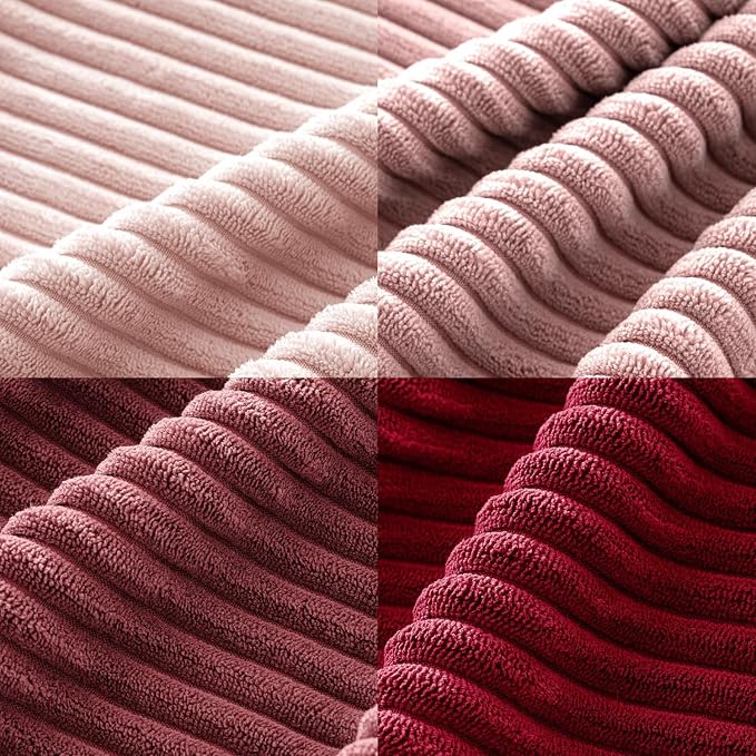 MIULEE Soft Corduroy Decorative Throw Pillow Covers Pink Series 20x20 | Set of 4 - Image 6