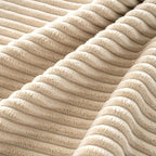 MIULEE Soft Corduroy Decorative Throw Pillow Covers Beige 18x18 | Set of 4 - Image 3