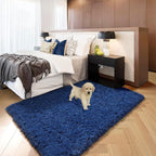 Amdrebio Navy Blue Fluffy Area Rug 4x6 - Image 7