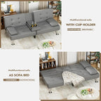 Homall Futon Sofa Bed, Leather Futon Couch - Image 6