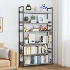 HCHQHS Bookshelf, Adjustable Industrial Bookcase, Vertical Tall Book Shelf - Image 9