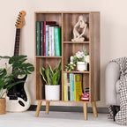5 Cube Small Bookshelf, 3 Tier Mid-Century Modern Bookcase - Image 7