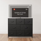 WLIVE 8 Drawer Dresser for Bedroom, Fabric Black Dresser - Image 5