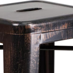 Flash Furniture Lily 4 Pack Commercial Grade 30" High Backless Black-Antique - Image 6