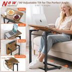 Tv Tray Table, 8-Level Adjustable Height Couch Side Table，90° Tilt Angle - Image 4