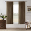 Dutch Cocoa 100% Blackout Pinch Pleated Linen 63 Inch Curtains by Twodrapes