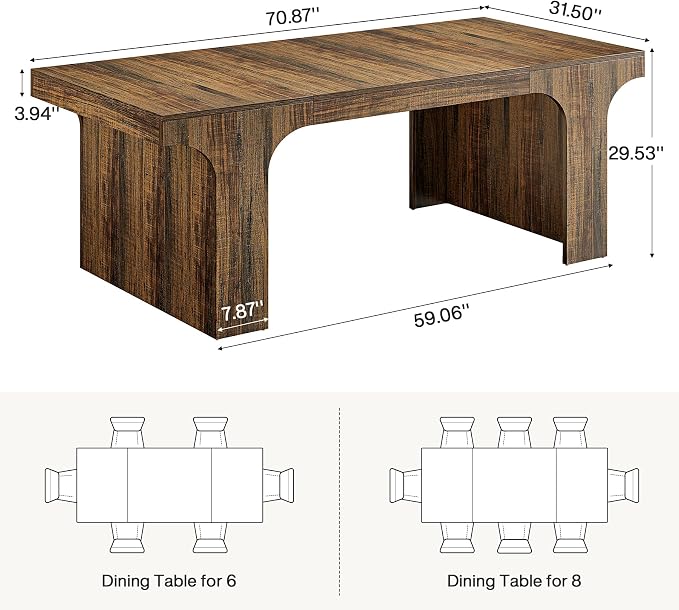 Tribesigns 71-Inch Farmhouse Dining Table - Image 2
