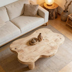 40" Cloud Coffee Table with 4 Round Table Legs, Modern Irregular Center Table - Image 4