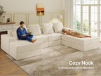 Living&Giving 128" U-Shaped Cloud Sectional Couch - Image 8