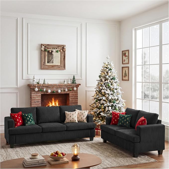Apicizon Loveseat & 3 Seater Sofa Sets, 2 Piece Modern Sleeper Sofa - Image 4