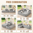Hobestluk Modular Sectional Sofa Couches L-Shape Couch 3 Seat Modular Sofa - Image 6
