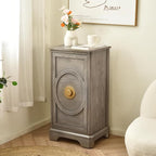 eHemco Art Deco End Table with Gold Accent Knob, Rectangular Side Table with - Image 2