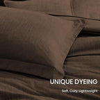 Monbix King Size Comforter Set, Chocolate Brown King Bedding Set Reversible - Image 6