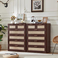 LEYAOYAO Rattan Dresser for Bedroom Set of 2, Modern 6 Drawers Boho Dressers by LEYAOYAO-Findtheshiningpointofyourideallife%EF%BC%81