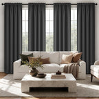MIULEE 84 Inch Length Grey Blackout Bedroom Curtains Set of 4 | Thermal Curtains by MIULEE