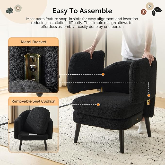 VINGLI 30.3" Wide Modern Barrel Accent Armchair - Image 5