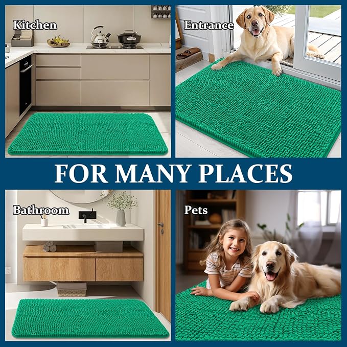 OLANLY Dog Door Mat for Muddy Paws 24x16, Super Absorbent Chenille Mud Mat | - Image 8
