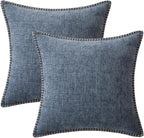 MIULEE Decorative Couch Throw Pillow Covers 20x20 in Dark Grey Blue 2 Pack | - Image 8