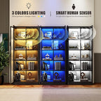 Dystler Display Cabinet with Doors and Adjustable Shelves, 5 Tier Display Case - Image 3