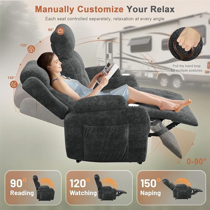 RV Loveseat Recliner Sofa, Wall Hugger Double Recliners - Image 7