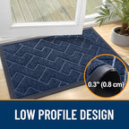 OLANLY Front Door Mat Outside 47x23, All-Season Absorbent Rubber Doormat | Blue - Image 4
