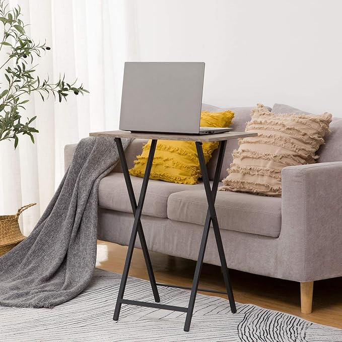 HOOBRO Folding TV Tray Tables, Industrial Snack Tables - Image 4