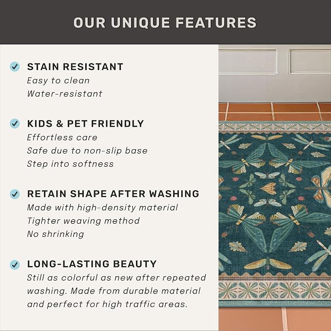 Oriental Blue and Green Area Rugs - Image 7