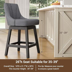 YaFiti Swivel Bar Stools Set of 3, 26 Inch Counter Height Bar Stools - Image 6