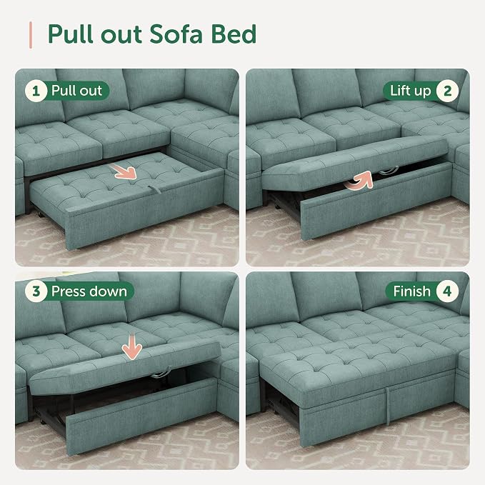 HONBAY Modular Sectional Sleeper Sofa - Image 6
