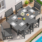 SERWALL Patio Dining Sets for 6 Person, HDPE Dining Set by SERWALL